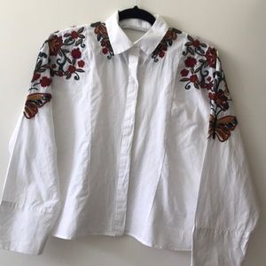 Over sized embroidered shirt
